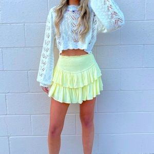 Rock N’ Rags Yellow Ruffle Mini Skirt